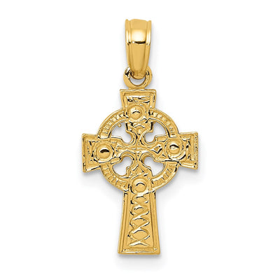 14K gold circle pendant