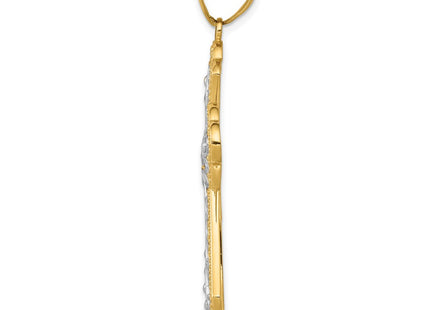 14k Yellow & Rhodium Pendants Style C4272 - Classique Jewelry Inc.