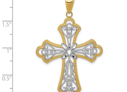 14k Yellow & Rhodium Pendants Style C4272 - Classique Jewelry Inc.