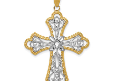 14k Yellow & Rhodium Pendants Style C4272 - Classique Jewelry Inc.