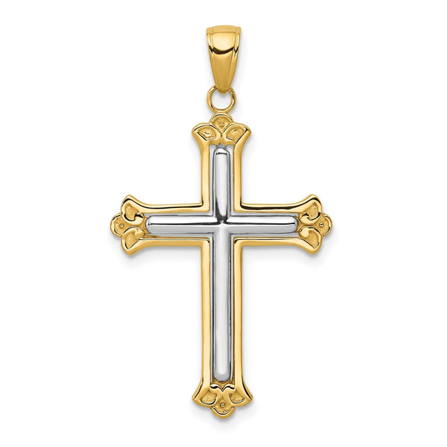 14k Yellow & Rhodium Pendants Style C4280 - Classique Jewelry Inc.