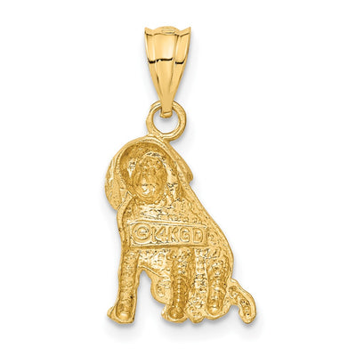 14K Dog Charm, 23 x 12mm