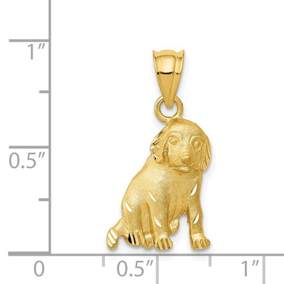 14K Dog Charm, 23 x 12mm
