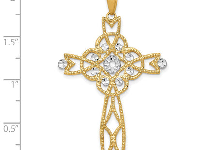 14k Yellow & Rhodium Pendants Style C4309 - Classique Jewelry Inc.