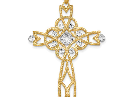 14k Yellow & Rhodium Pendants Style C4309 - Classique Jewelry Inc.
