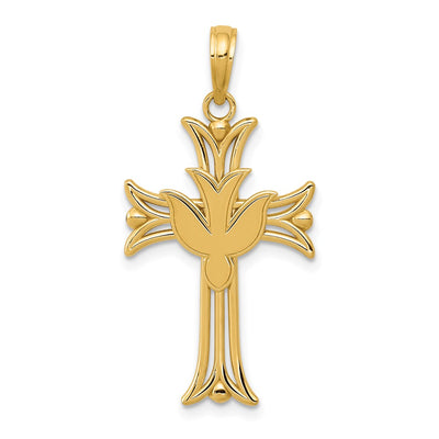 14K gold cross pendant