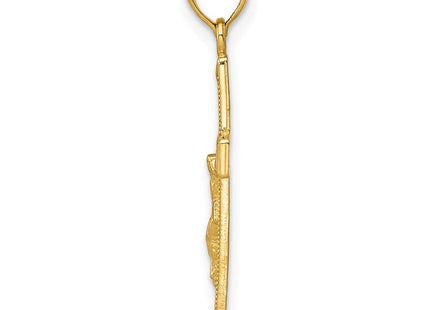14K gold crucifix pendant, alternate view