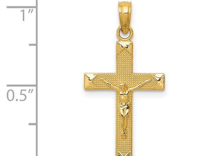 14K gold crucifix pendant, another view