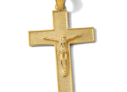 14K Textured Crucifix Latin Cross Pendant