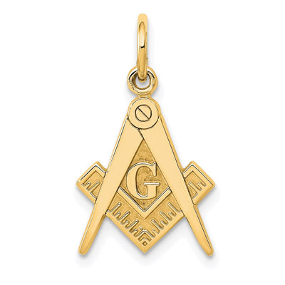 14K Polished and Textured Masonic Symbol Charm