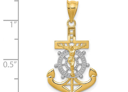 14k Yellow & Rhodium Pendants Style C4398 - Classique Jewelry Inc.