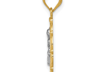 14k Yellow & Rhodium Pendants Style C4403 - Classique Jewelry Inc.
