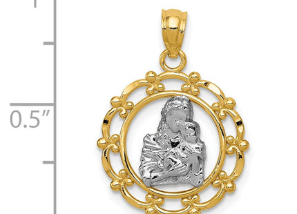 14k Yellow & Rhodium Pendants Style C4403 - Classique Jewelry Inc.