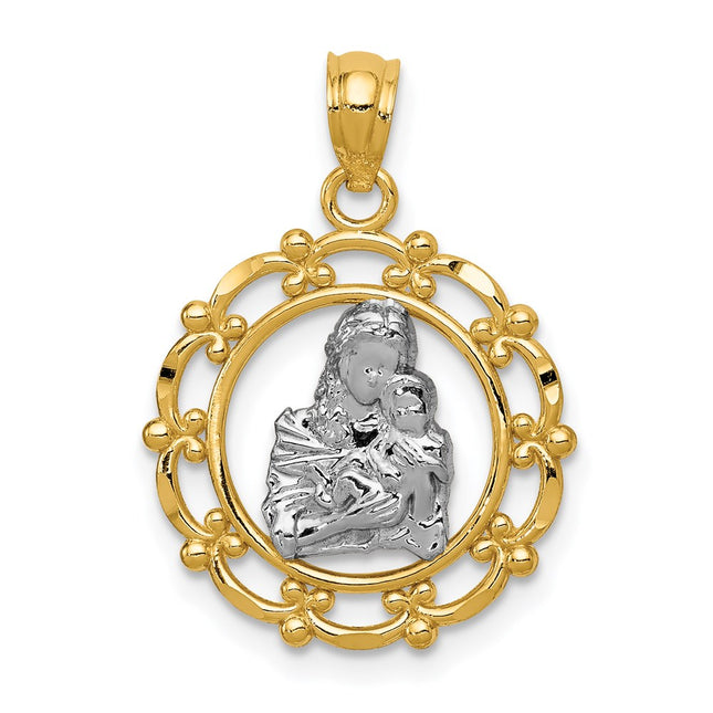 14k Yellow & Rhodium Pendants Style C4403 - Classique Jewelry Inc.