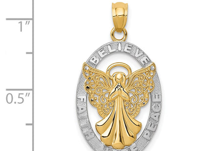 14k Yellow & Rhodium Pendants Style C4406 - Classique Jewelry Inc.