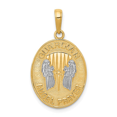 14K gold guardian angel pendant