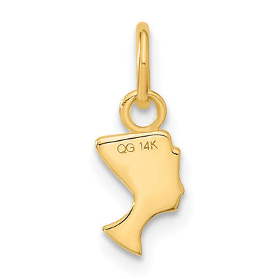 14K Nefertiti Charm, 15 x 6mm
