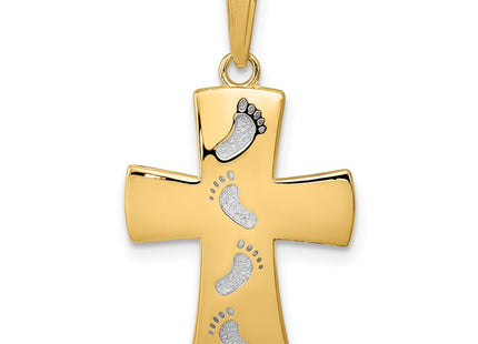 14k Yellow & Rhodium Pendants Style C4430 - Classique Jewelry Inc.