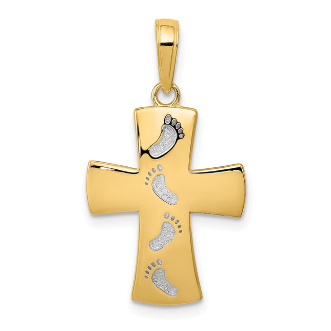 14k Yellow & Rhodium Pendants Style C4430 - Classique Jewelry Inc.
