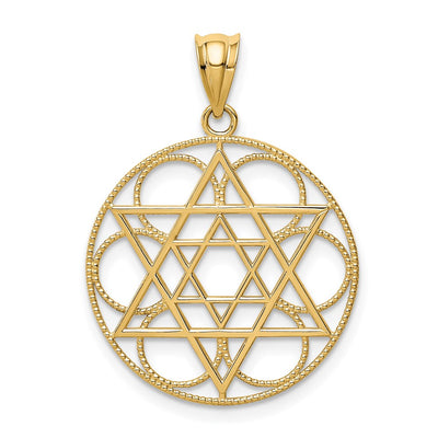 14K gold circle pendant