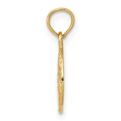 14K Star of David in Circle Frame Pendant