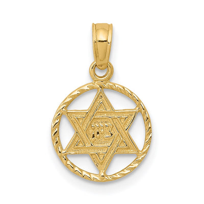 14K gold circle pendant
