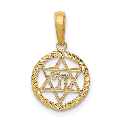14K gold circle pendant