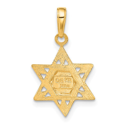 14K Star of David w/Tablets in Center Pendant