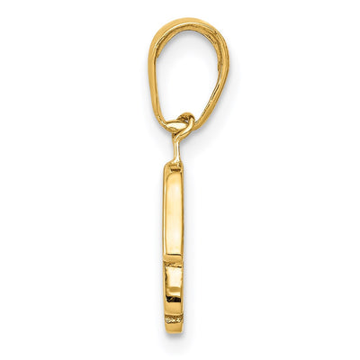 14K Small Solid Hamsa Pendant