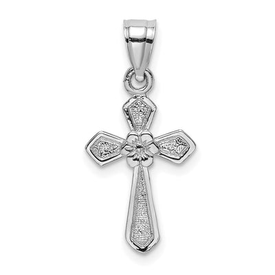 14K white gold cross pendant