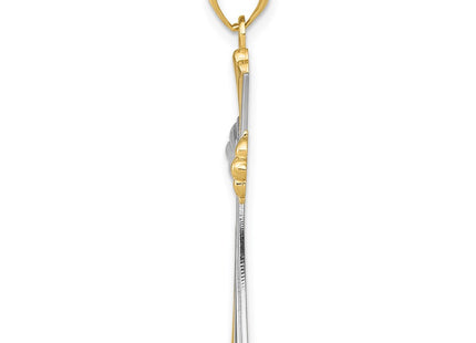 14k Yellow & Rhodium Pendants Style C4480 - Classique Jewelry Inc.
