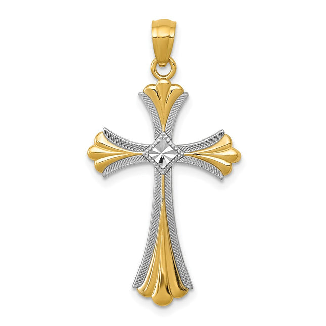 14k Yellow & Rhodium Pendants Style C4480 - Classique Jewelry Inc.
