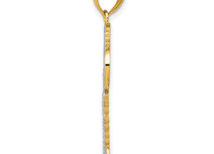 14k Yellow & Rhodium Jewelry Style C4489 - Classique Jewelry Inc.