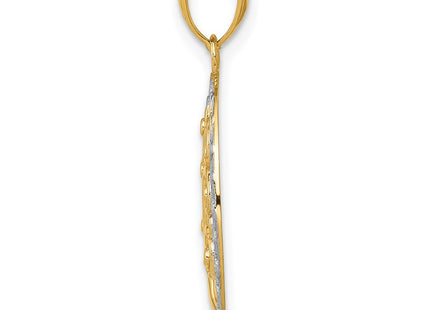 14k Yellow & Rhodium Pendants Style C4493 - Classique Jewelry Inc.
