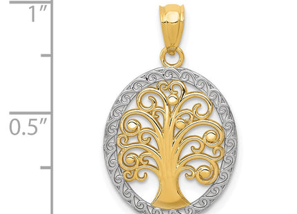 14k Yellow & Rhodium Pendants Style C4493 - Classique Jewelry Inc.