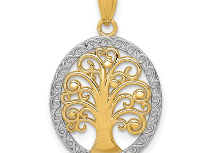 14k Yellow & Rhodium Pendants Style C4493 - Classique Jewelry Inc.