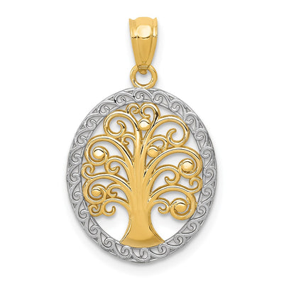 14K gold tree of life pendant
