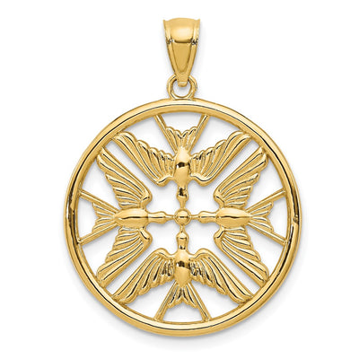 14K yellow gold circle pendant
