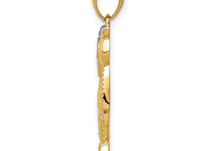 14k Yellow & Rhodium Pendants Style C4496 - Classique Jewelry Inc.