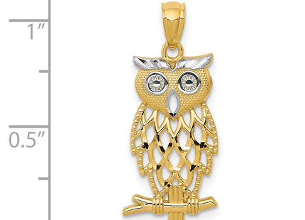 14k Yellow & Rhodium Pendants Style C4496 - Classique Jewelry Inc.