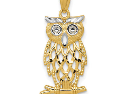 14k Yellow & Rhodium Pendants Style C4496 - Classique Jewelry Inc.