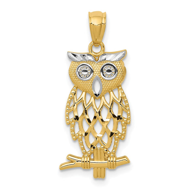 14k Yellow & Rhodium Pendants Style C4496 - Classique Jewelry Inc.