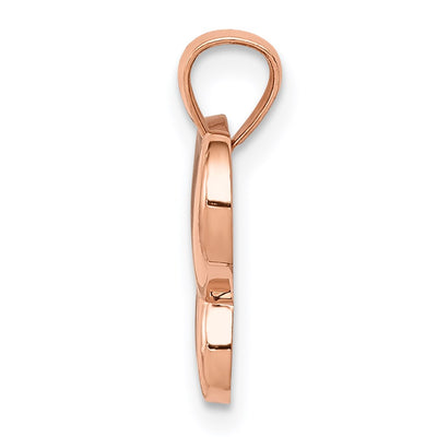14K Rose Gold w/Rhodium Butterfly Pendant
