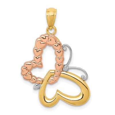 14K gold butterfly pendant