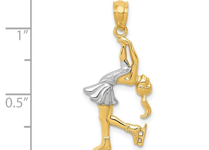 14k Yellow & Rhodium Pendants Style C4505 - Classique Jewelry Inc.