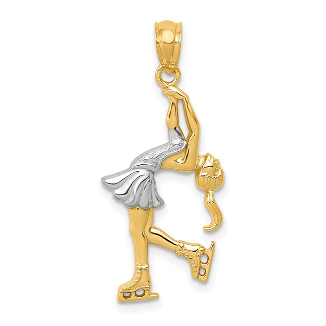 14k Yellow & Rhodium Pendants Style C4505 - Classique Jewelry Inc.