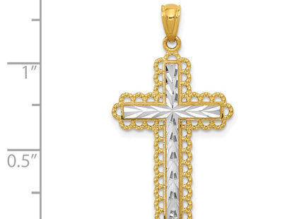 14k Yellow & Rhodium Pendants Style C4506 - Classique Jewelry Inc.