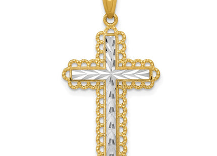 14k Yellow & Rhodium Pendants Style C4506 - Classique Jewelry Inc.