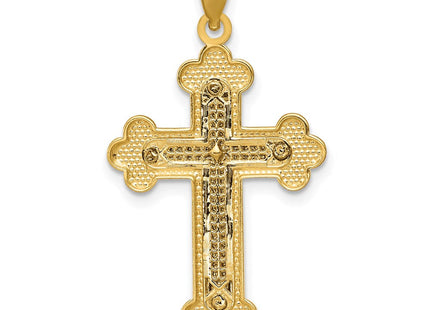 14k Two-tone Budded Cross Pendant (Style C4512)