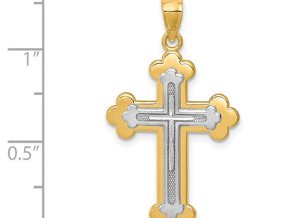 14k Two-tone Budded Cross Pendant (Style C4512)